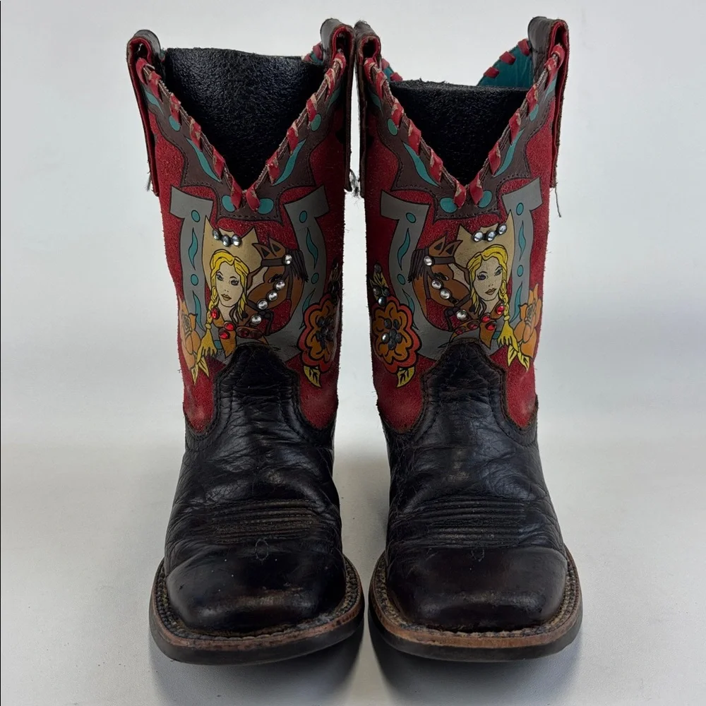 ARIAT Quincy Collection Limited Edition Bronco Billie Leather Boot Kids Size 10